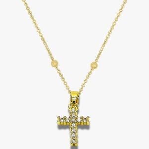 NEW 14k Gold Plated Cross Necklace